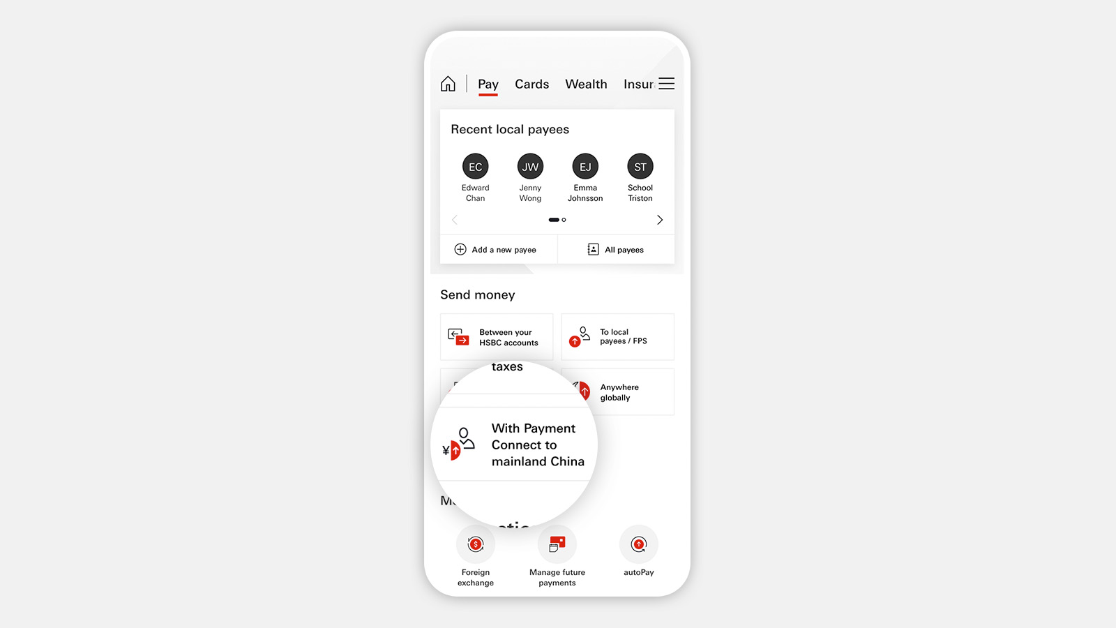 Using HSBC HK Mobile Banking app Send money with FPS step 1