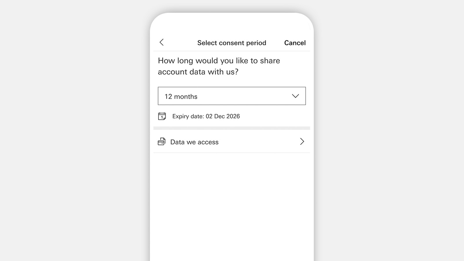 Select the consent period